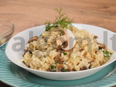 Risotto su grybais ir baltuoju vynu receptas Žingsnis 11