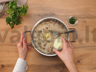 Risotto su grybais ir grietinėle receptas Žingsnis 8