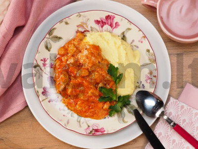 Jautienos stroganoff su pomidorų pasta receptas Žingsnis 6