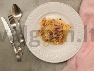 Spagečiai carbonara receptas pagrindine nuotrauka