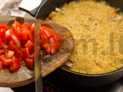 Bulgur su batatais ir baklažanais receptas Žingsnis 4