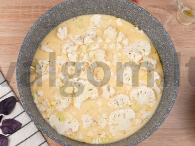 Frittata su žiediniais kopūstais ir sūriu Žingsnis 5