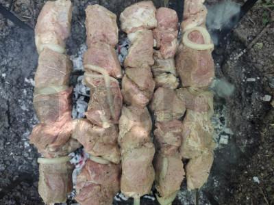 Aromatingas kebabas su svogūnais ir majonezu ant ugnies Žingsnis 3