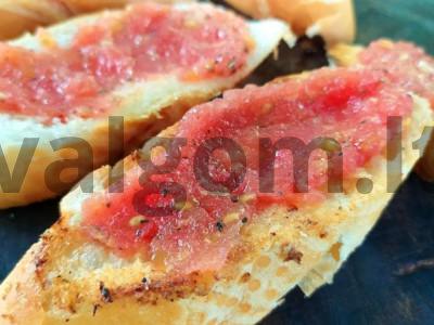 Ispaniški pusryčiai "Tostada con tomate". pagrindine nuotrauka