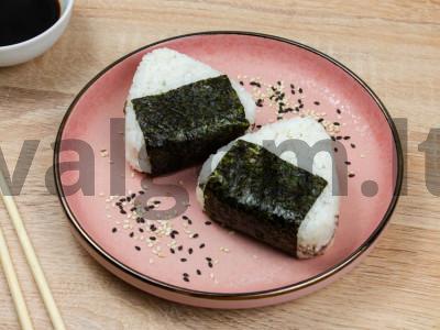 Onigiri su grybais ir svogūnais pagrindine nuotrauka