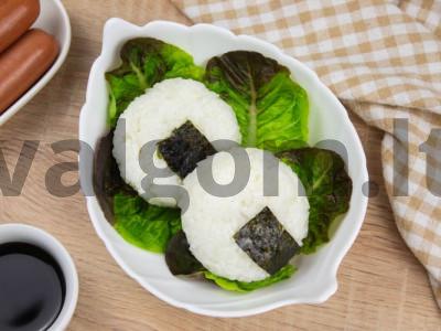 Onigiri su dešrelėmis ir aitriųjų paprikų padažu pagrindine nuotrauka