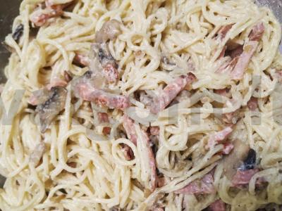 Makaronai carbonara vištienos sultinyje Žingsnis 4
