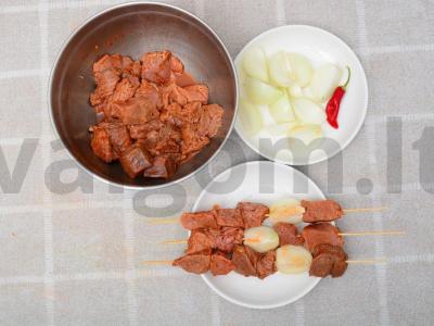 Salsa pico de gallo su moliūgais ir mėsa ant iešmelių Žingsnis 5