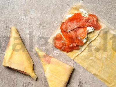 Filo su lengvai sūdyta lašiša Žingsnis 2
