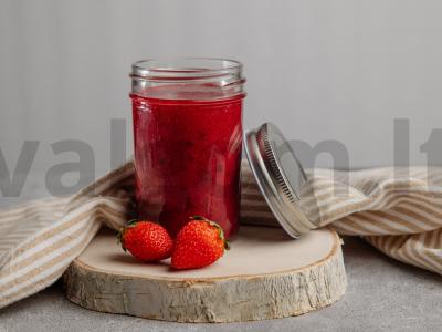 Braškių tyrė su cukrumi pagrindine nuotrauka