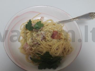 Visada skanūs makaronai carbonara pagrindine nuotrauka