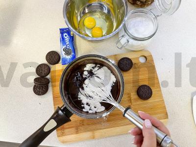 "Oreo brownie" sūrio pyragas. Žingsnis 1