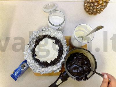 "Oreo brownie" sūrio pyragas. Žingsnis 3