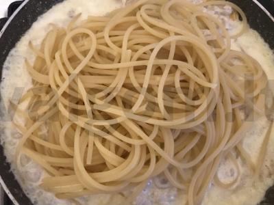 Greiti spagečiai carbonara su malta mėsa Žingsnis 3