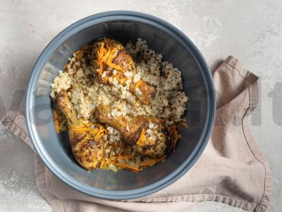 Bulgur su vištienos kojomis multicooker keptuvėje Žingsnis 3