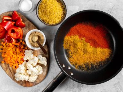Bulgur su žiediniais kopūstais Žingsnis 1
