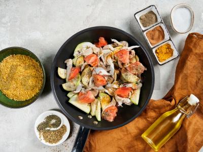 Bulgur su austrių grybais Žingsnis 1