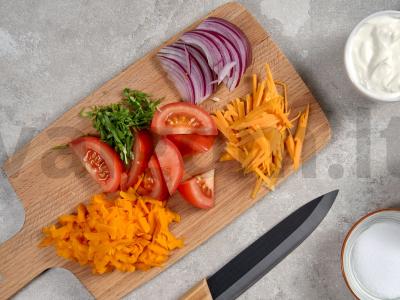 Dietinės moliūgų salotos Žingsnis 1