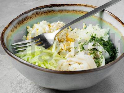 Greitos kalmarų salotos keliaujant Žingsnis 2