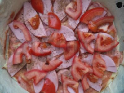 Mielinė pica "Milžiniška" sluoksniuota pica. Žingsnis 3