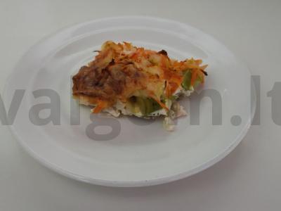Daržovių troškinys, dietinis brokolių ir žiedinių kopūstų troškinys pagrindine nuotrauka