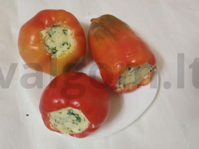 Paprikos su sūrio ir česnakų įdaru Žingsnis 2