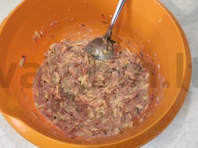 PP užkandis su kumpiu ir duona be plutos Žingsnis 3