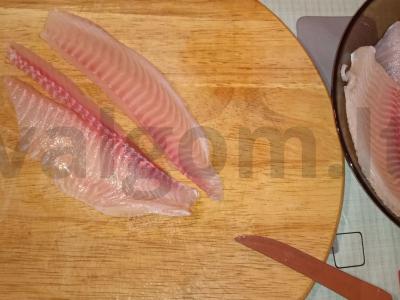 Tilapija grietinėje su pomidorais ir sūriu Žingsnis 1