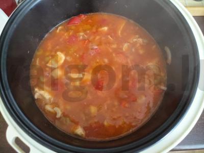Daržovių vištienos troškinys multicooker įrenginyje Žingsnis 4