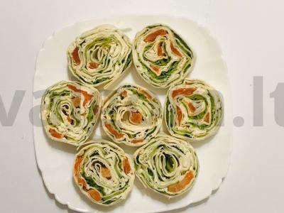 Pita ritinėlis su lašiša ir varške Žingsnis 5