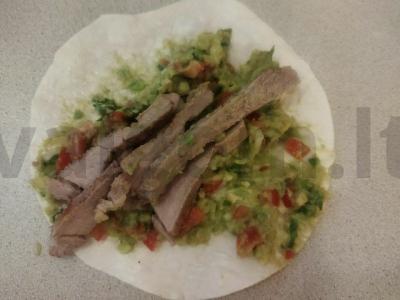 Aštrios fajitos su jautienos kepsniais ir gvakomole Žingsnis 3