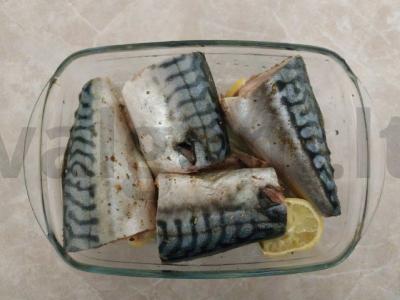 Jogurto padaže su prieskoniais kepta skumbrė Žingsnis 1