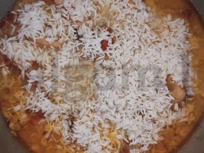 Skanus biryani iš vištienos, ryžių ir daržovių Žingsnis 3