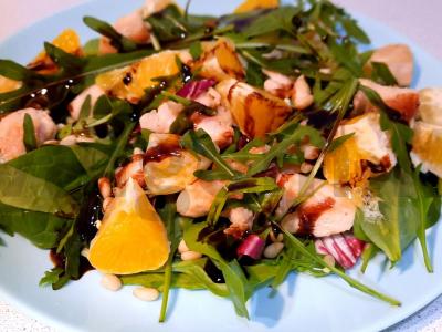 Salotos su vištienos filė ir apelsinais Žingsnis 3