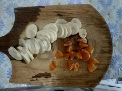 Lengvas vaisių ir grūdų desertas Žingsnis 2