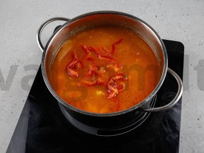 Kopūstai su kukurūzų kruopomis ir paprikomis Žingsnis 6
