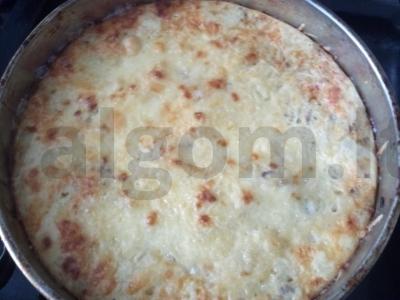 Konservuotas žuvies pyragas su kopūstais, grybais ir sūriu Žingsnis 4