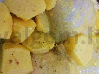 Vištiena garstyčių padaže su bulvėmis Žingsnis 6