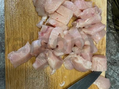 Grikių makaronai su vištiena ir grietinėle Žingsnis 1