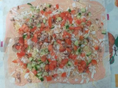 PP šavarma su vištiena ir daržovėmis Žingsnis 6