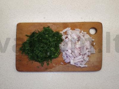 Olivier su kumpiu Žingsnis 1