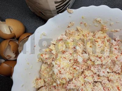 Krabų lazdelių kotletai Žingsnis 3