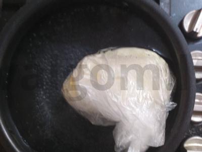 Pūkuotas omletas maišelyje. Žingsnis 4