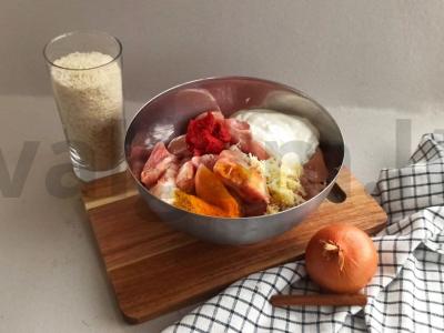 Indiško skonio biryani plovas su vištiena Žingsnis 1