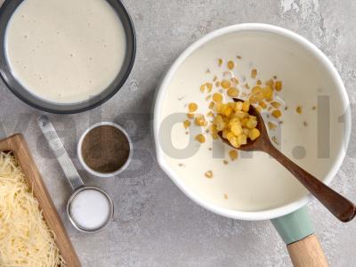 Saldieji kukurūzai su olandišku sūriu Žingsnis 1