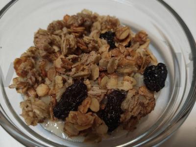 Desertas su bananais, chia sėklomis, musli ir riešutais Žingsnis 2