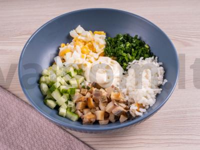 Rūkytos menkės salotos su ryžiais Žingsnis 5