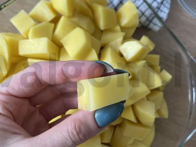 Aromatingos bulvės su pupelėmis orkaitėje Žingsnis 1