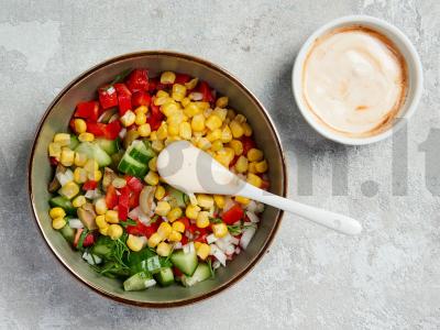 Salotos su kukurūzais ir alyvuogėmis Žingsnis 2