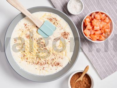 Quiche lorraine su lengvai sūdyta lašiša Žingsnis 2